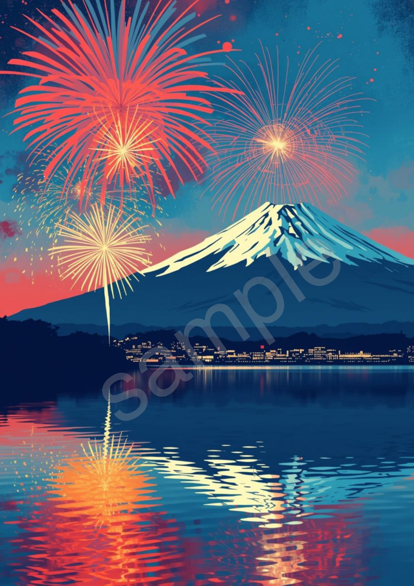 花火と富士
