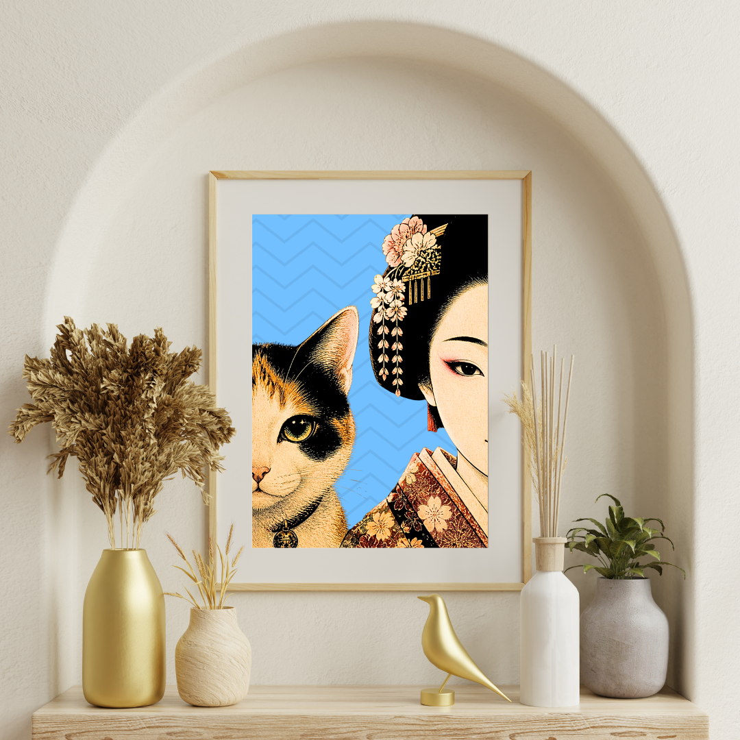 舞妓と猫（blue sky） | Maiko & Cat — Blue Sky