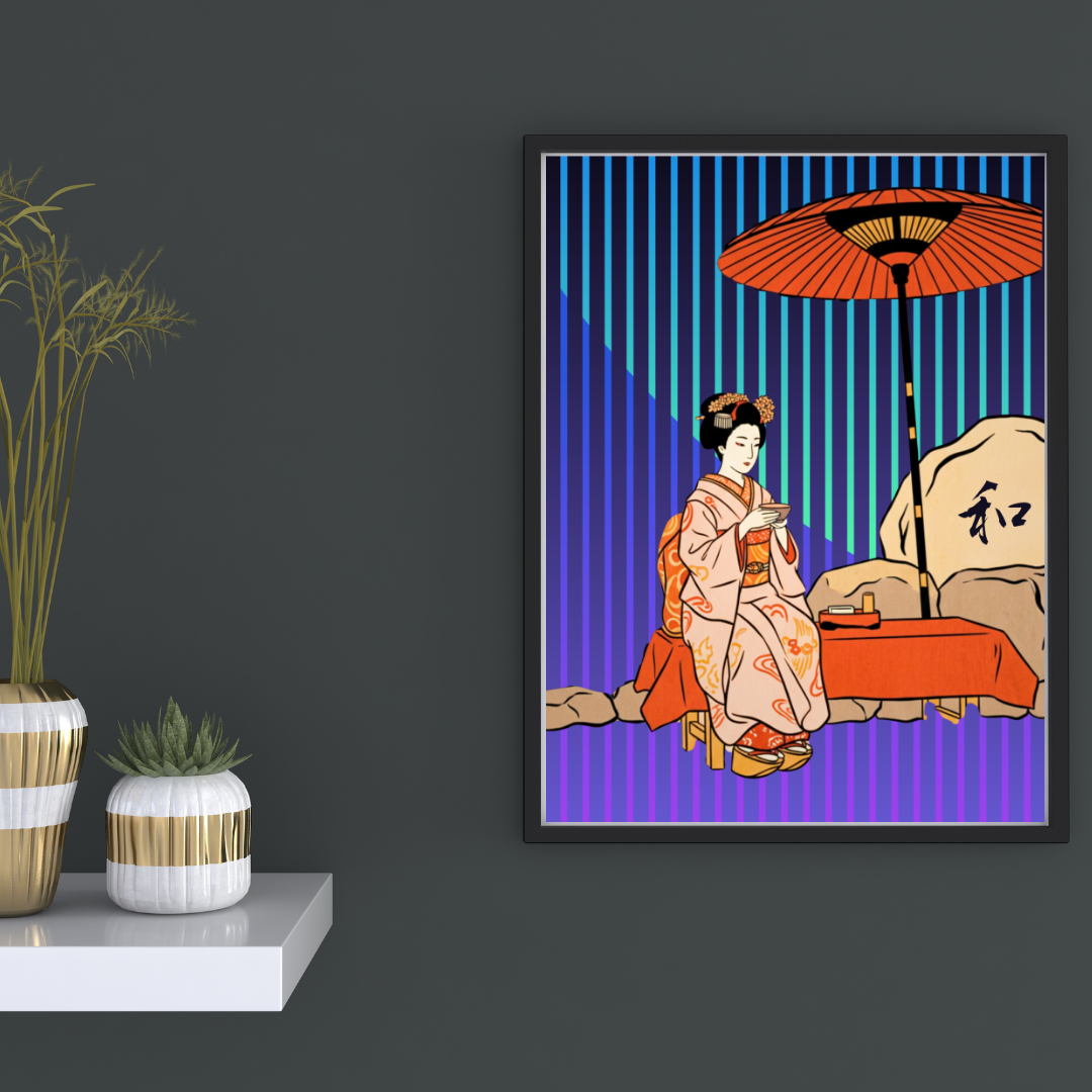 和の静寂と未来の雨 | Harmony in the Neon Rain