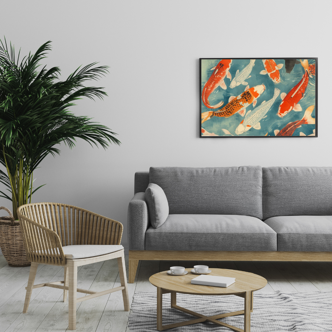 Koi Fish (Nishikigoi) — Japanese Ukiyo-e Digital Art Print