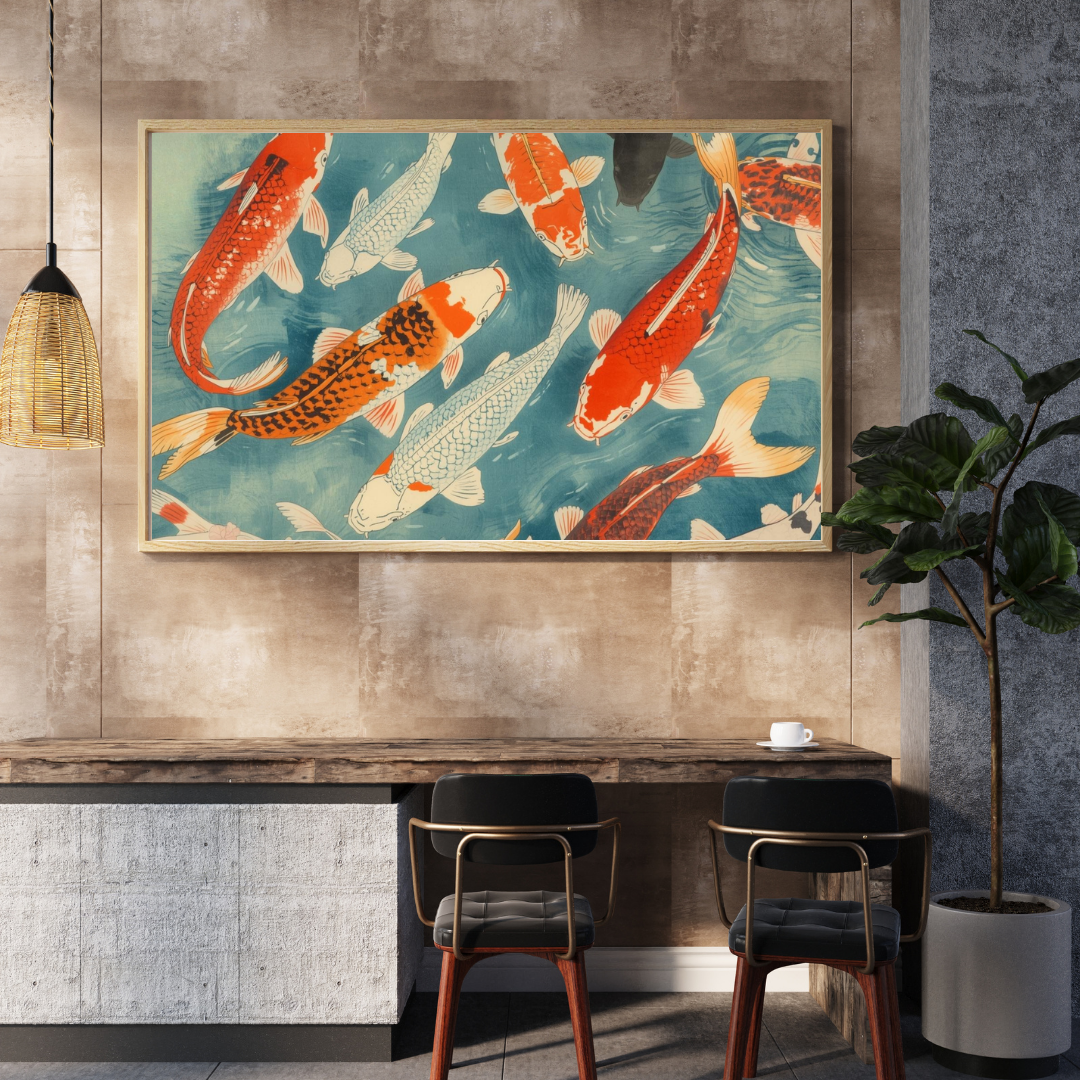 Koi Fish (Nishikigoi) — Japanese Ukiyo-e Digital Art Print
