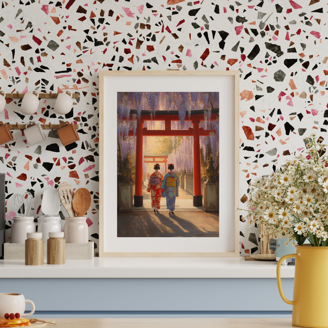 Maiko and Wisteria Trellis