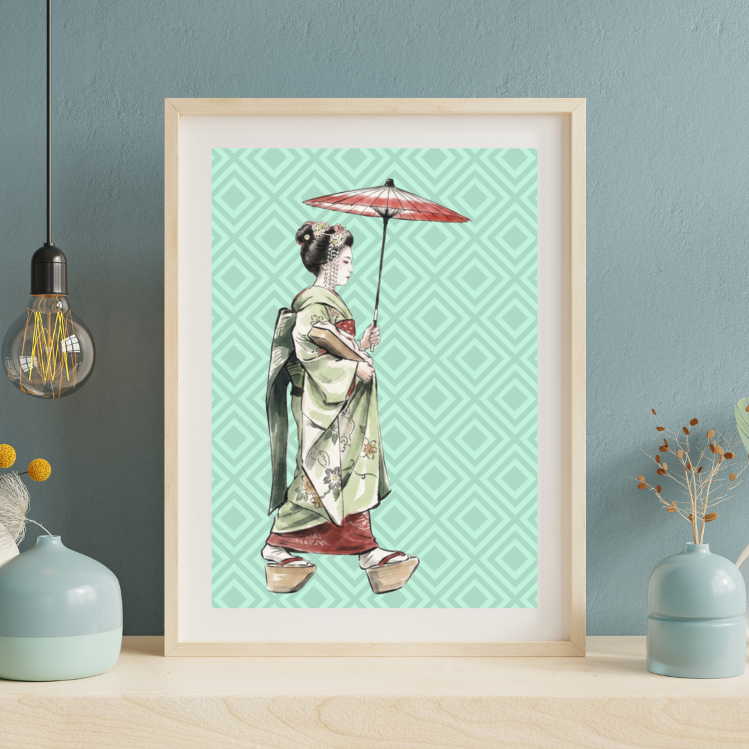 青磁（せいじ）の格子と、京の風 | Celadon Lattice & Kyoto Breeze