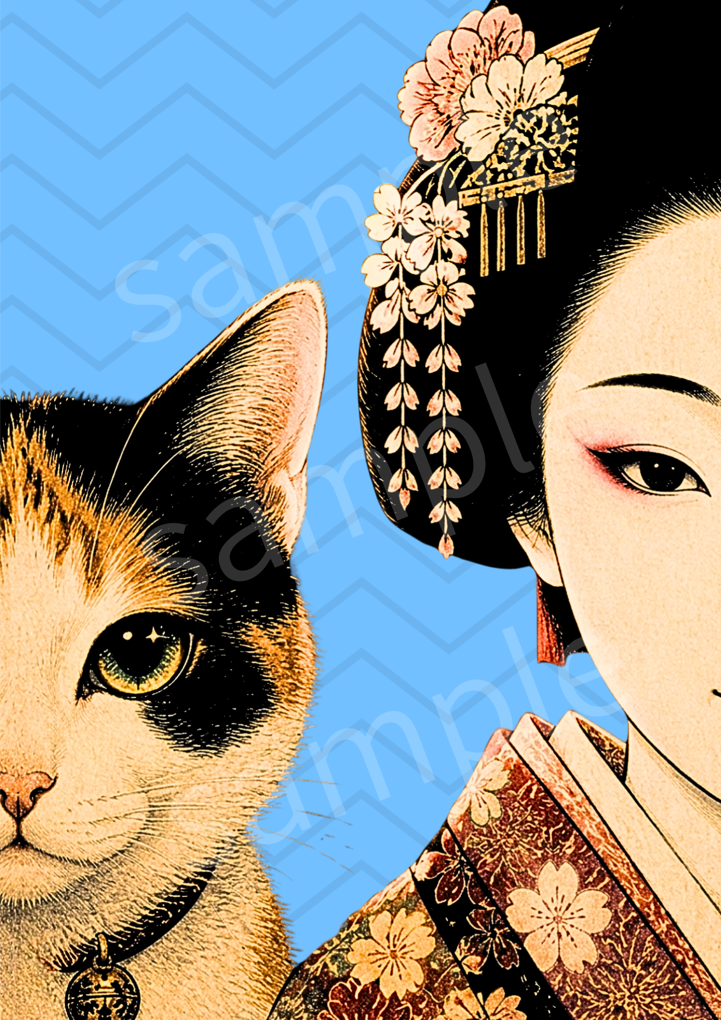 舞妓と猫（blue sky） | Maiko & Cat — Blue Sky